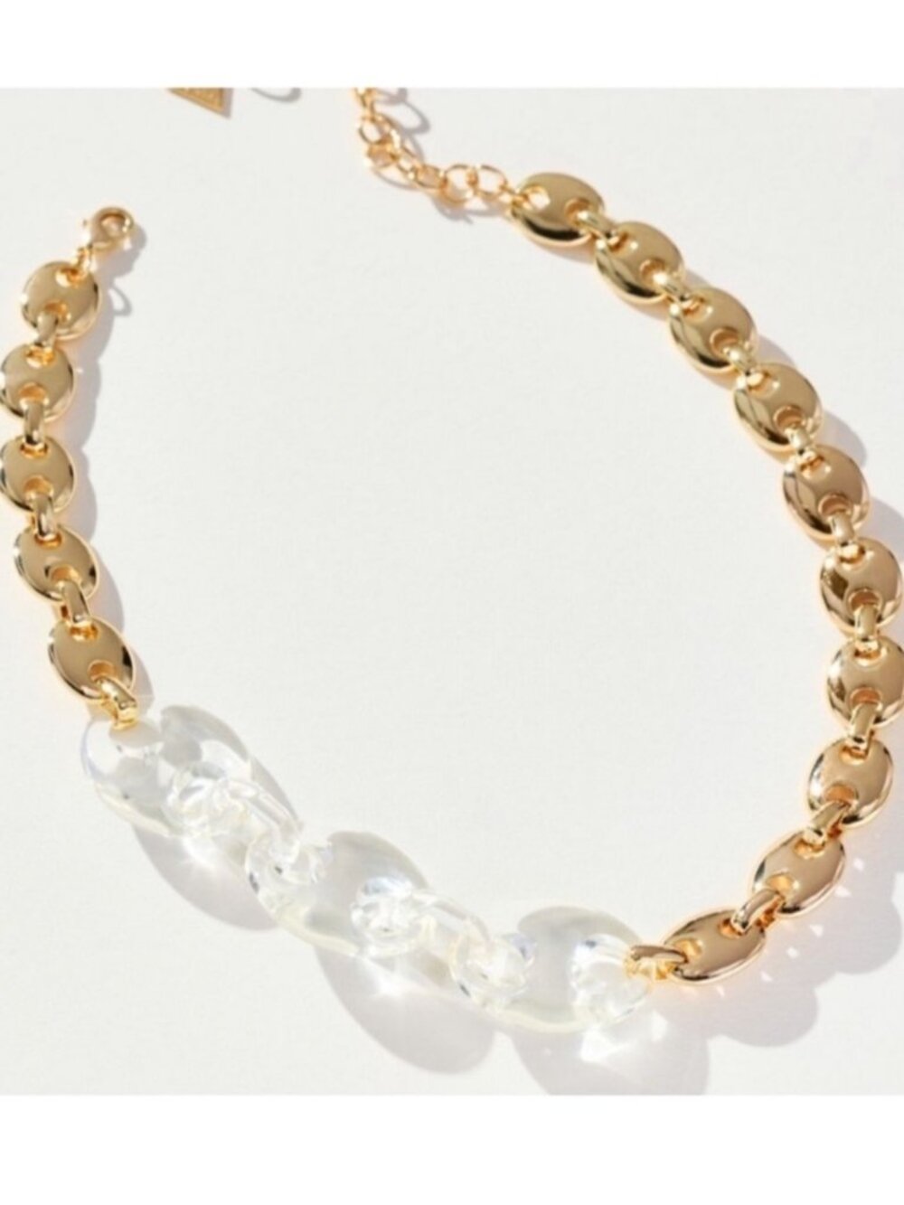 New! Anthropologie Maeve 14K Gold Plated Pop Chunky Tab Necklace NWT